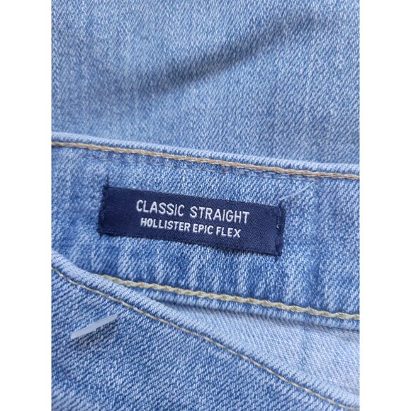 NWOT Men's Hollister Jeans Classic Straight Epic Flex Distressed Size 33 x 34 - Picture 3 of 8